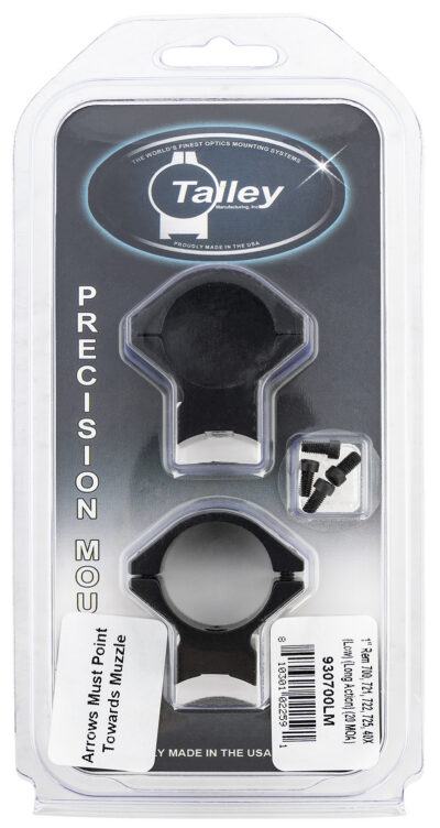 Talley 930700LM Scope Mount/Ring Combo  Black Anodized Aluminum 1″ Tube Remington 700/721/722/725/40X Low Rings Long Action 20 MOA