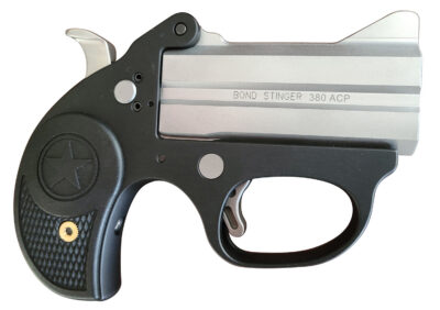 Bond Arms BASL Stinger  380 ACP 2rd 3″ Matte Stainless Steel Barrel, Anodized 7075-T6 Aluminum Frame, Rebounding Hammer, Blade Front/Fixed Rear Sights, Rubber Grip, Manual Safety