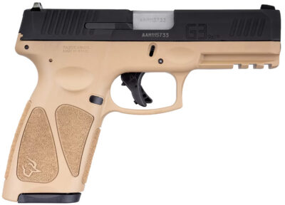 Taurus 1G3B941T15 G3  9mm Luger 15+1 4″ Matte Stainless Steel Barrel, Matte Black Tenifer Cerakote Serrated Alloy Steel Slide, Tan Polymer Frame w/Picatinny Rail, Tan Polymer Grip, Right Hand
