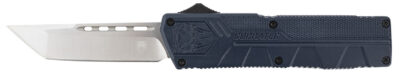 CobraTec Knives NYCTLWTNS Lightweight  3.25″ OTF Tanto Plain D2 Steel Blade/NYPD Blue Aluminum Handle Includes Pocket Clip