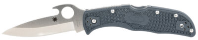 Spyderco Endela Emerson Opener Folding Knife 3.41″ VG10 Satin Plain Blade with Wave, Gray FRN Handles, Lockback – C243PGYW