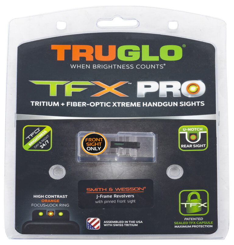 Truglo TG13SJ1PC Brite-Site TFX Pro Day/Night Sights S&W J-Frame Tritium/Fiber O