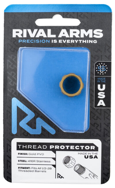 Rival Arms RARA300001E Thread Protector  9mm Luger Gold PVD 416R Stainless Steel 1/2″-28 tpi