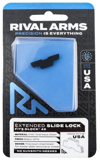 Rival Arms RARA80G004A Slide Lock  Extended Glock 42 Black QPQ Stainless Steel