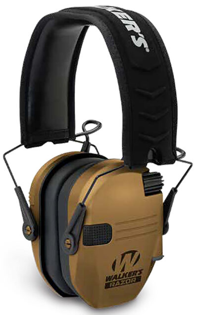 Walker’s GWPRSEMBB Razor Slim Electronic Muff 23 dB Over the Head Battle Brown/Black Polymer
