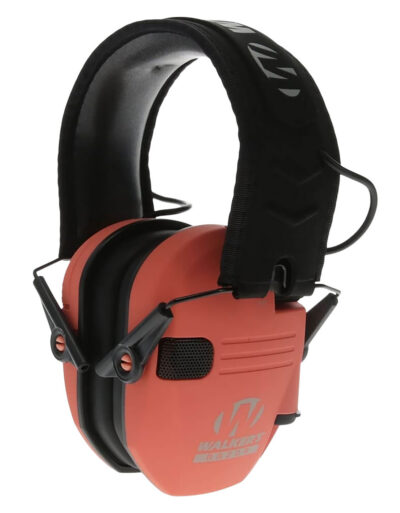 Walker’s GWPRSEMCOR Razor Slim Electronic Muff 23 dB Over the Head Coral/Black Polymer