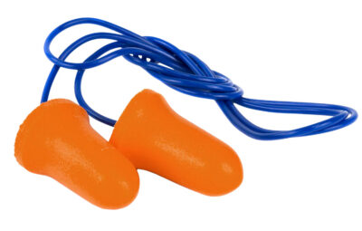 Walker’s GWPCORDPLGBKT Corded Foam Ear Plugs 32 dB Orange with Blue Cord 50 Pair