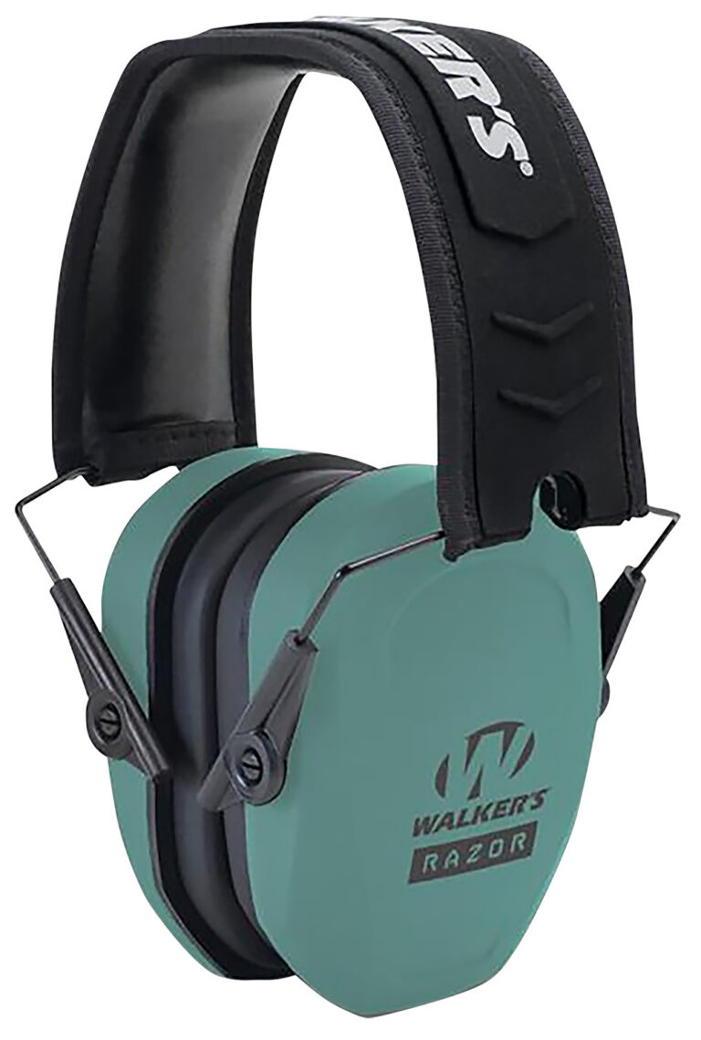 Walker's GWPRSMPASTL Razor Slim Passive Muff 27 dB Over the Head Teal/Black Polymer