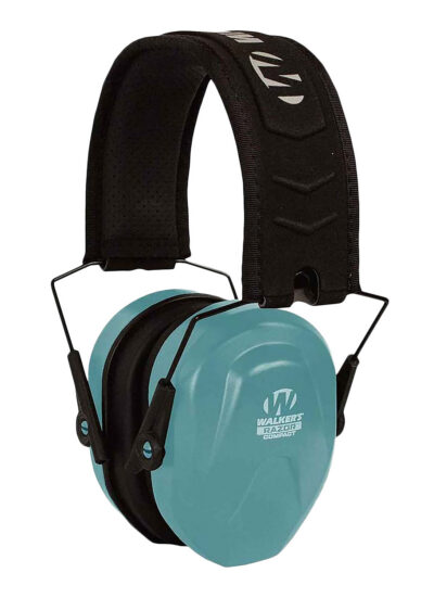 Walker’s GWPCRPASTL Razor Compact Passive Muff 24 dB Over the Head Teal/Black Polymer Fits Youth/Women