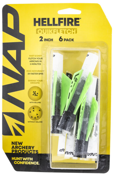 NAP NAP60035 Quickfletch Hellfire Fletching White Green/ 6 Pack