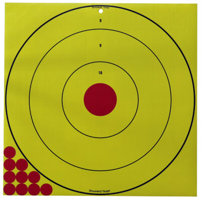 Birchwood Casey LRBET5PK Shoot-N-C Reactive Target Self-Adhesive Paper Red/Yellow 17.75″ Bullseye 5 Pack