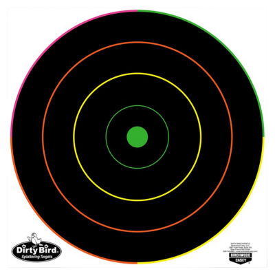 BC DIRTY BIRD 12in MULTI-COLOR BULLS-EYE TARGETS – 100 SHEETS