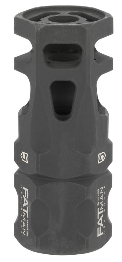 Phase 5 Weapon Systems FATMAN9MM FATman Hex Brake Black Parkerized Steel with 1/2″-36 tpi Threads & 3″ OAL for 9mm, 7.62x39mm, 6.8mm AR-Platform