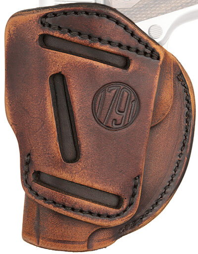 1791 Gunleather 4WH1VTGR 4-Way  IWB/OWB Size 01 Vintage Leather Belt Clip Fits 1911 3-4″ Right Hand