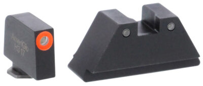 AmeriGlo GL452 Optic Compatible Sight Set for Glock  XL Tall Green Tritium Orange Outline Front Sight-Green Tritium Black Outline Rear Sight