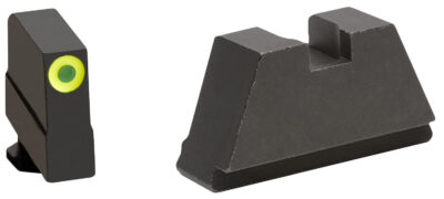 AmeriGlo GL691 Optic Compatible Sight Set for Glock  3XL Tall Green Tritium Lumigreen Outline Front Sight-Black Rear Sight