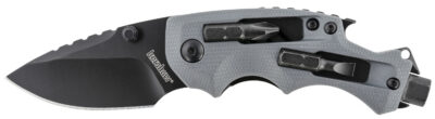 Kershaw 8720 Shuffle DIY 2.40″ Folding Drop Point Plain Black Oxide 8Cr13MoV SS Blade Gray Glass-Filled Nylon Handle Includes Pocket Clip