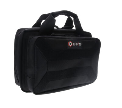 GPS Bags PC15 Pistol Case  Black 600D Polyester with Mag Storage, Lockable Zippers & Cushioned Compartment Holds 1 Handgun