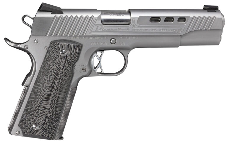 Diamondback DB1911SS 1911 Limited Edition 45 ACP 8+1 5" Stainless Match Grade Barrel, Ported/Serrated Stainless Steel Slide & Frame w/Beavertail, Black G10 Grip