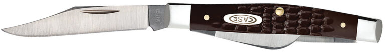 Case 00106 Stockman Medium 2.42"/1.58"/1.57" Folding Clip/Sheepsfoot/Pen Plain As-Ground Tru-Sharp SS Blade, Brown Jigged Synthetic Handle