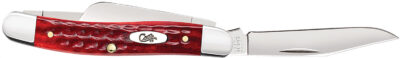 Case 00786 Stockman  Medium 2.57″/1.88″/1.71″ Folding Clip/Sheepsfoot/Spey Plain Mirror Polished Tru-Sharp SS Blade/Corn Cob Jigged Old Red Bone Handle