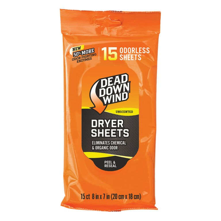 Dead Down Wind 1113 Dryer Sheets Odor Eliminator Odorless Scent Dryer Sheet 15 Per Pkg