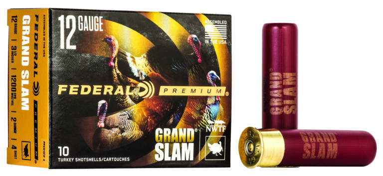 GRAND SLAM 12 GAUGE 3-1/2'' #4 SHOT SHOTGUN AMMO GRAND SLAM 12 GAUGE 3-1/2'' 2OZ #4 SHOT 10/BOX
