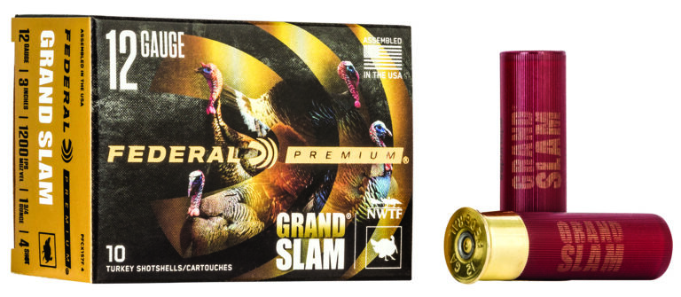 GRAND SLAM 12 GAUGE 3'' #4 SHOT SHOTGUN AMMO GRAND SLAM 12 GAUGE 3'' 1-3/4'' #4 SHOT 10/BOX