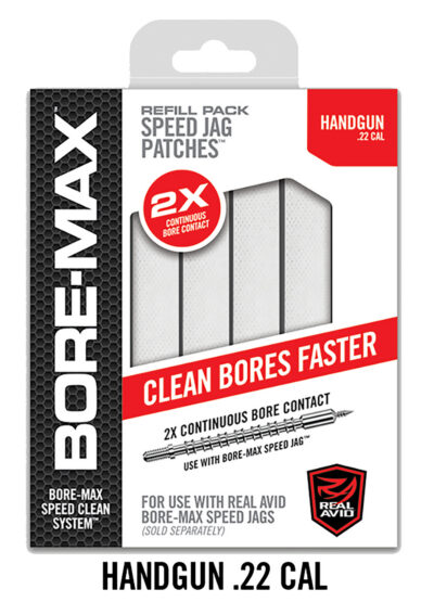 Real Avid AVBMPATCH4S Bore-Max Speed Jag Patches Refill 22 Cal Handgun 4″S Synthetic 250 Per Box