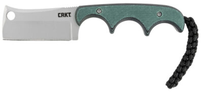 CRKT 2383 Minimalist  2.13″ Fixed Cleaver Plain Bead Blasted 5Cr15MoV SS Blade/ Green Contoured Resin Infused Fiber Handle Includes Lanyard/Sheath