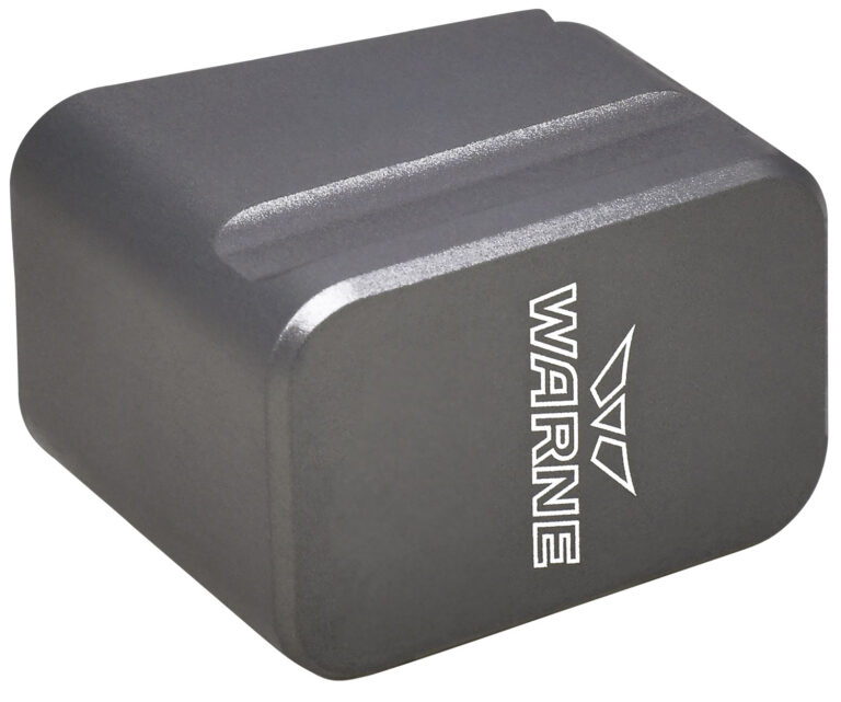 Warne MEG1954GR Magazine Extension made of 6061-T6 Aluminum with Hardcoat Anodized Gray Finish for Glock 19, 23 Magazines (Adds 5rds 9mm Luger, 4rds 40 S&W)