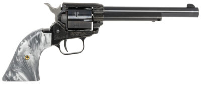Heritage Mfg RR22B6GPRL Rough Rider  22 LR 6 Shot 6.50″ Black Barrel & Cylinder Black Frame, Altamont Gray Pearl Grips