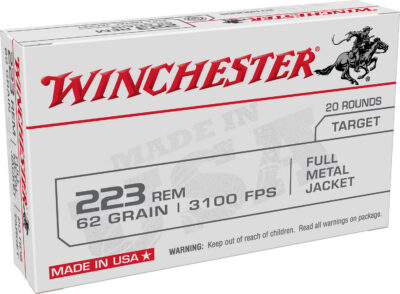 Winchester Ammo USA223R3 USA  223 Rem 62 gr Full Metal Jacket (FMJ) 20 Bx/ 50 Cs