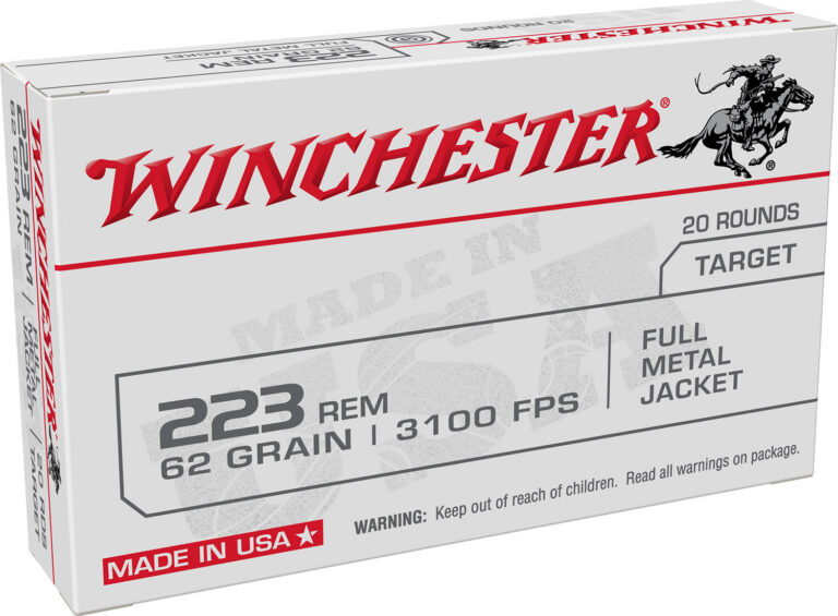 Winchester Ammo USA223R3 USA 223 Rem 62 gr Full Metal Jacket (FMJ) 20 Bx/ 50 Cs