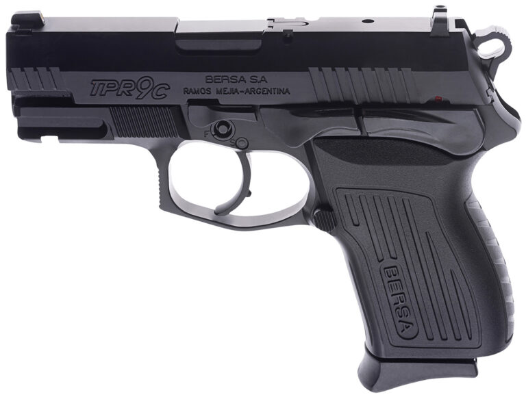 Bersa TPR9CM TPRC Compact Frame 9mm Luger 13+1, 3.25" Black Manual Barrel, Matte Black Serrated Steel Slide & Aluminum Frame, Ambidextrous