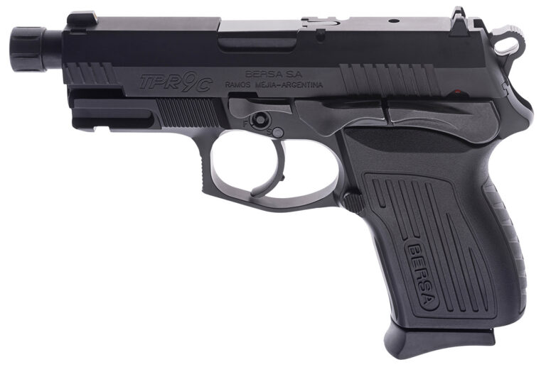 Bersa TPR9CMX TPRCX Compact Frame 9mm Luger 13+1, 4.10" Black Steel Threaded Barrel, Matte Black Serrated Steel Slide & Aluminum Frame w/Beavertail, Ambidextrous