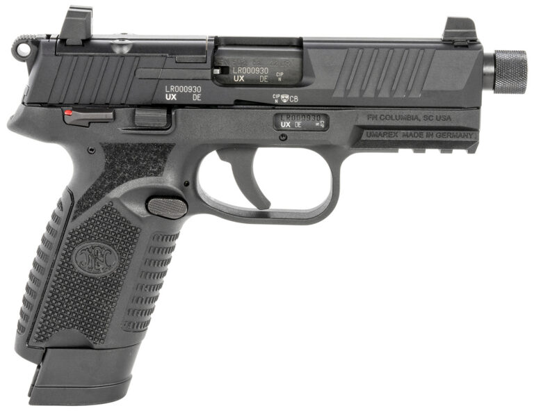FN 66101010 502 Tactical 22 LR 10+1 15+1 4.60" Black Steel Threaded Barrel, Black Optic Ready/Serrated Slide & Polymer Frame w/Picatinny Rail, Black Textured Polymer Grip, Ambidextrous