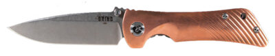 Southern Grind SG06030014 Spider Monkey  3.25″ Folding Drop Point Plain Satin S35VN SS Blade, Titanium/Copper Handle, Includes Pocket Clip