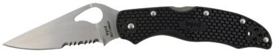 Spyderco BY01PSBK2 Byrd Harrier 2 Lightweight 3.36″ Folding Part Serrated 3Cr13MoV SS Blade Black  Textured FRN Handle Includes Pocket Clip