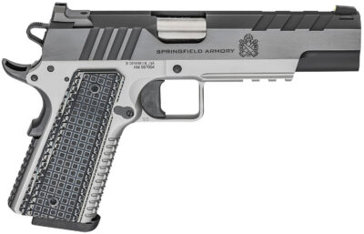 Springfield Armory PX9219L 1911 Emissary 9mm Luger 5″ 9+1 Stainless Steel Frame Blued Carbon Steel with Tri-Top Cut Slide Black VZ Thin-Line G10 Grip Fiber Optic Front Sight Includes 2 Mags