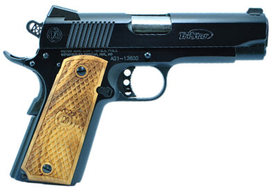 TriStar 85620 American Classic Commander 1911 45 ACP 8+1 4.25″ Stainless Steel Barrel, Blued Steel Serrated Slide, Blued Steel Frame w/Beavertail, Wood Grip, Right Hand