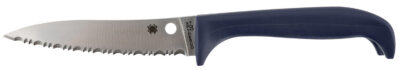 Spyderco K20SPR Counter Puppy  3.48″ Fixed Serrated 7Cr17MoV SS Blade Purple Plastic Handle