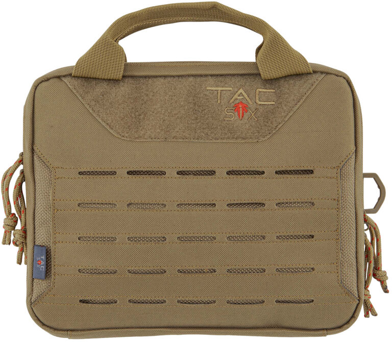 Tac Six 10816 Crew Tactical Pistol Case Coyote 600D Polyester 2 Handguns