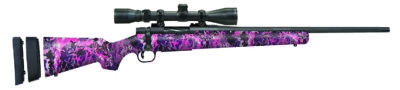 Mossberg 28142 Patriot Super Bantam 243 Win Caliber with 5+1 Capacity, 20″ Fluted Barrel, Matte Blued Metal Finish & Muddy Girl Wild Synthetic Stock Right Hand (Youth) Includes 3-9x40mm Scope
