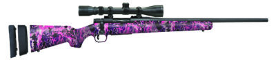 Mossberg 28144 Patriot Super Bantam Youth 7mm-08 Rem 5+1 20″ Matte Blued Fluted Barrel, Matte Blued Steel Receiver, Muddy Girl Wild Synthetic Stock, Right Hand Includes 3-9x40mm Duplex Scope