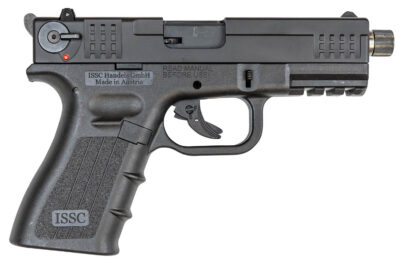 ISSC 111010 M22 Gen 2 22 LR 10+1 4.10″ Threaded Barrel, Front & Rear Serrated Steel Slide, Polymer Frame w/Picatinny Accessory Rail, Black Textured Polymer Grip
