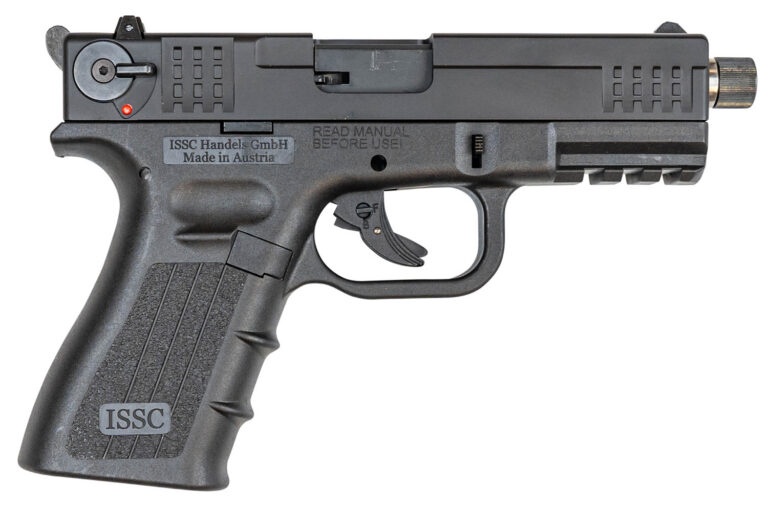ISSC 111010 M22 Gen 2 22 LR 10+1 4.10" Threaded Barrel, Front & Rear Serrated Steel Slide, Polymer Frame w/Picatinny Accessory Rail, Black Textured Polymer Grip
