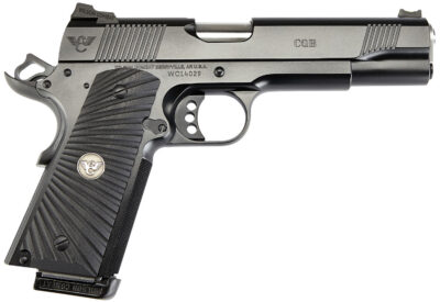 Wilson Combat CQBFS9 1911 CQB Full Size 9mm Luger Caliber with 5″ Barrel, 10+1 Capacity, Black Armor-Tuff Finish Carbon Steel Beavertail Frame, Serrated Black Carbon Steel Slide & Black G10 Starburst Grip WITH LIGHT RAIL
