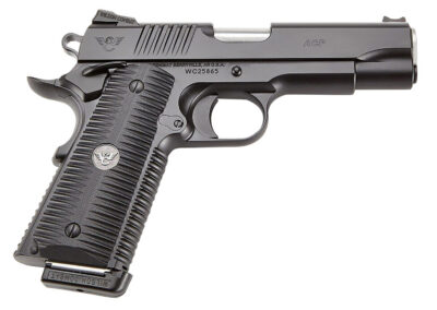 Wilson Combat ACPFS9A ACP Full-Size SAO 9mm Luger 5″ 10+1 Black Armor-Tuff Carbon Steel Frame/Slide Black G10 Eagle Claw Grips Ambi Thumb Safety