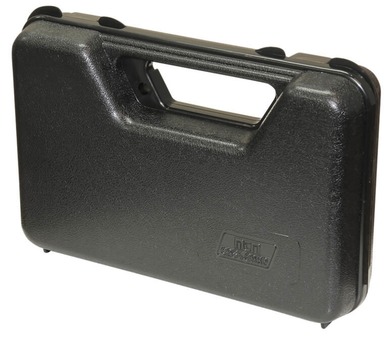 MTM Case-Gard 803R Single Handgun Case made of Polypropylene w/ Black Finish Foam Padding Hinge & Latches 9" x 5.60" x 2" Interior Dimensions